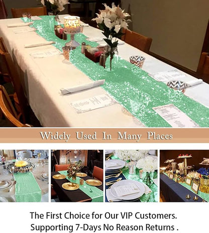 ShiDianYi Table Runners Green Bridal Shower Decorations 5Pcs Mint-Green - Image 5