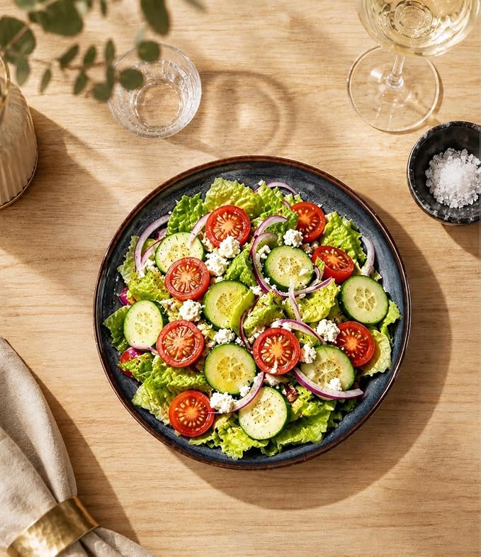 8.5" Ceramic Pasta Bowls Set of 4, Salad Bowls | Versatile Serving Bowls - Image 4
