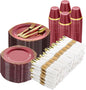 Bestluck 700PCS Burgundy Disposable Dinnerware by Bestluck