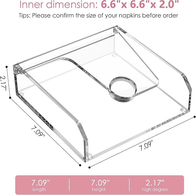 DINGHUO Acrylic Napkin Holder for Table, Suitable for Kitchen, Outdoor & Indoor - Image 3
