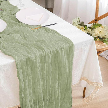 12 Pack Sage Green Cheesecloth Table Runner 10ft Boho Gauze Cheese Cloth Table - Image 5
