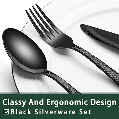 EWFEN 24-Piece Black Silverware Set - Image 3