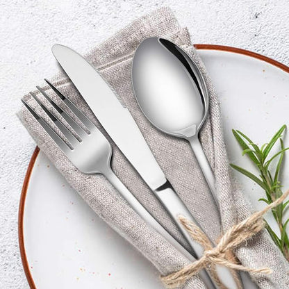 60-Piece Silverware Flatware Set, E-far Stainless Steel Dinner Cutlery Utensil - Image 3