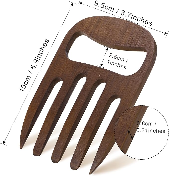 Patelai 2 Pieces Bamboo Salad Hands, Salad Servers Bamboo Serving Hands Latest - Image 3