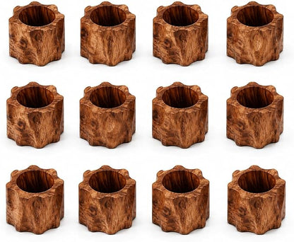 Wooden Napkin Rings Set of 12 by ALPHALivingHOME