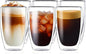 MESNEY 17oz Double Walled Glass Coffee Mugs, Glass Coffee Mugs Set of 6 by MESNEY