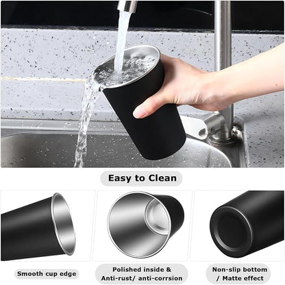 Mimorou 20 Pack 16 oz Stainless Steel Pint Cups Metal Cups Unbreakable Drinking - Image 3
