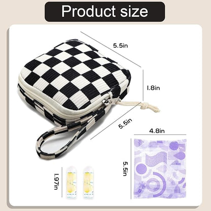 Corduroy Period Pouch for Women, Cute Sanitary Pad Pouch - Image 2