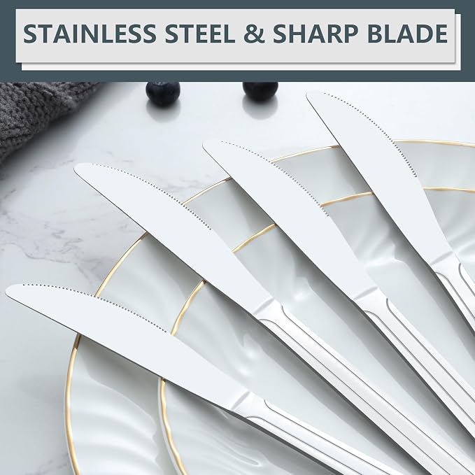 BEWOS 24-Piece 9-Inch Dinner Knives - Image 3