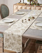 jinchan Taupe Floral Linen Table Runner 13 x 72 Inch Farmhouse | Linen-look by JINCHAN