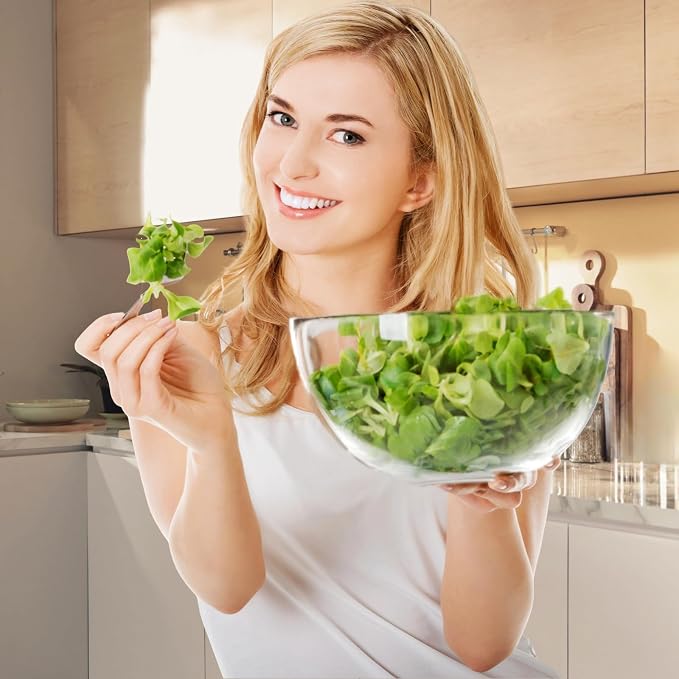 Large Acrylic Salad Bowls and Serving Bowls, Condiments, Break-Resistant Set of - Image 3
