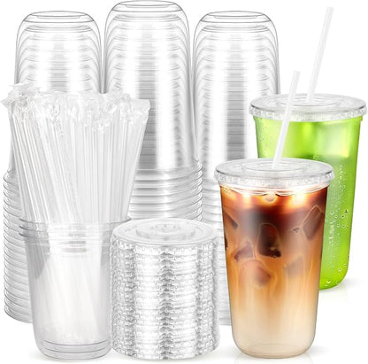 50 Pack 18 oz Disposable Plastic Cups by Etersky