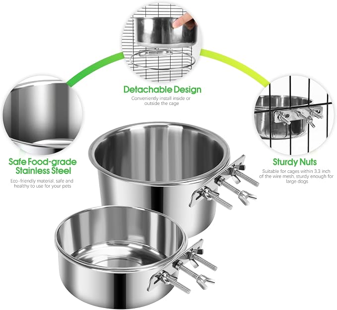 2 Pcs Large Dog Food Water Bowl - Image 5