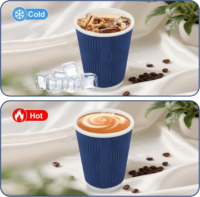RAZCC Coffee Cups, 120 Pack 12 oz Disposable Insulated Paper Cups, Corrugated - Image 6
