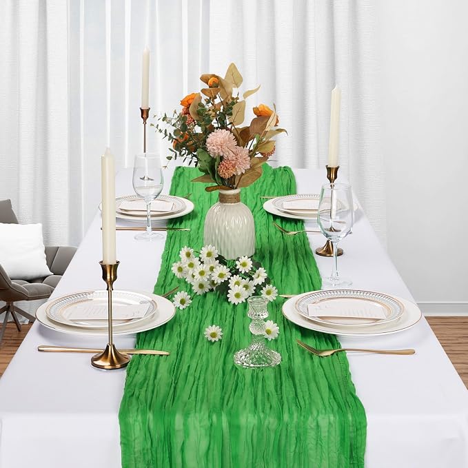 6 Pack Green Cheesecloth Table Runner 10Ft Gauze Cheese Cloth Table Runner - Image 3