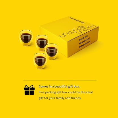 PunPun Glass Cups 2.7oz. 80ml Espresso Coffee Cups, Demitasse Cups Double - Image 5