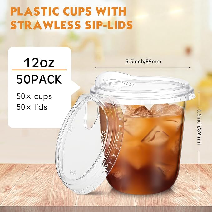 Baderke 50 Pcs Round Bottom Plastic Cups - Image 3