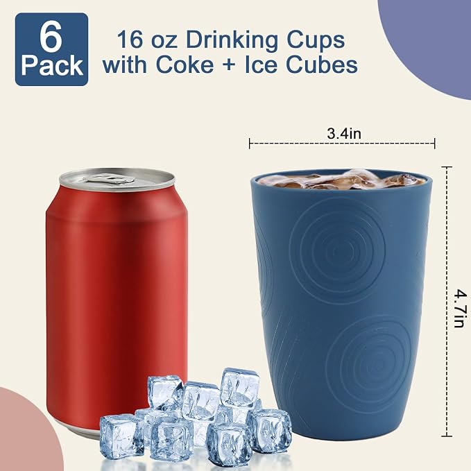 Wheat Straw Cups 16 OZ, Plastic Drinking Glasses, Drinking Cup, Unbreakable - Image 3