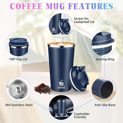 17oz Insulated Travel Coffee Mug - Image 3