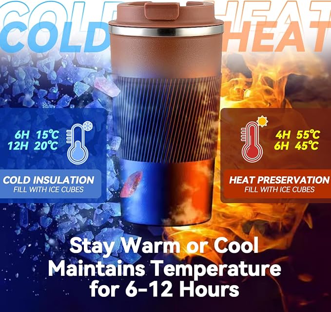 12OZ Travel Coffee Mug Insulated Coffee Cup - Image 6