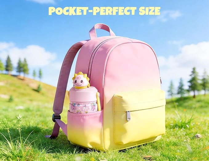 POWCAN 12 oz Kids Water Bottle: 2-in-1 Straw Spout Lid - Image 5