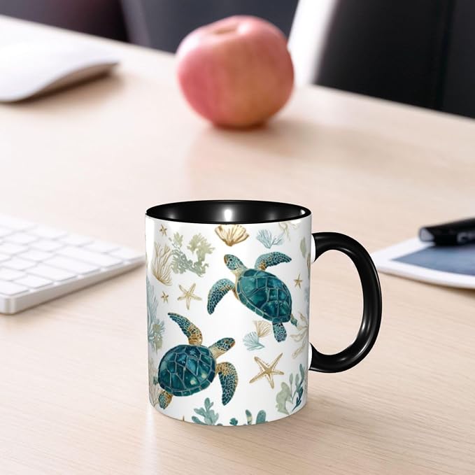 Yrebyou Sea ​​Turtle Coffee Mug 11oz Ceramic Cup - Image 7