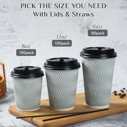 MUCHII 12 oz Coffee Cups, Paper Cups - Image 7