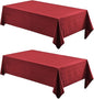2 Pack Rectangle Tablecloth, 60x104 inch, Water Resistant Wrinkle Free Linen Textured Table Cloth Washable, Decorative Fabric Table Cover for Dining, Party and Camping, Red