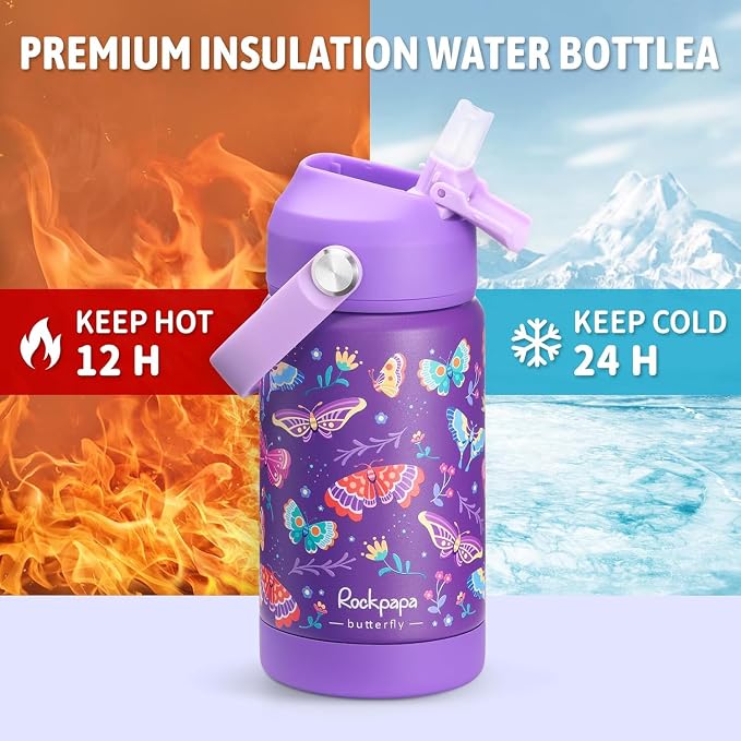 rockpapa 2 Pack Kids Insulated Water Bottle - Image 3