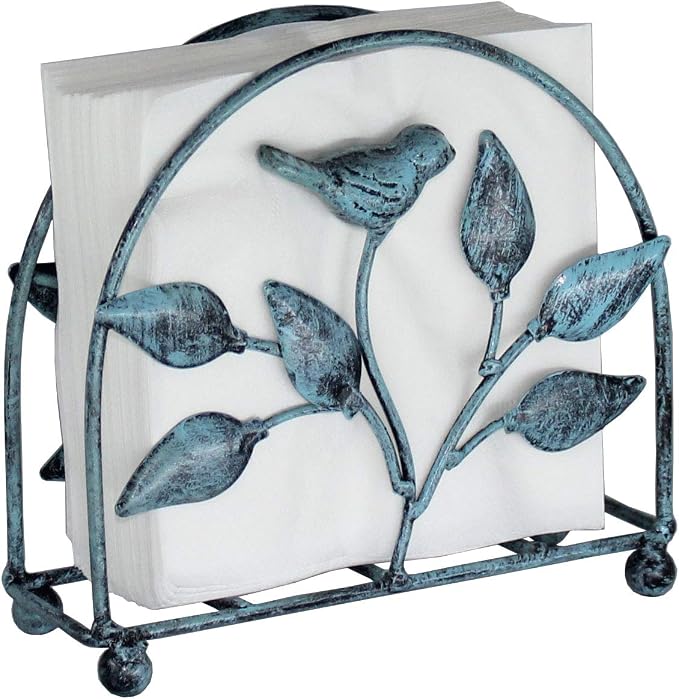 Cast Iron Bird & Tree Classic Napkin Holder/Tabletop Freestanding Tissue by Owlgift