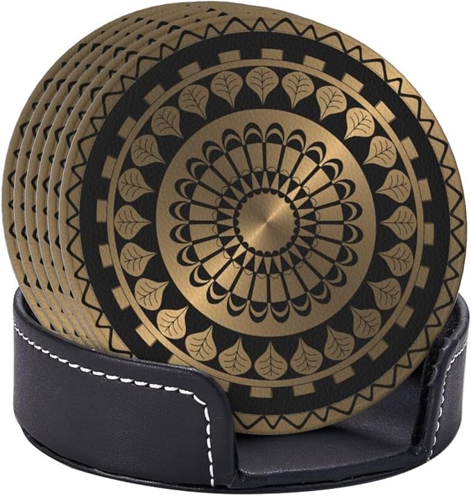 Drink Coasters with Holder Stand Set of 6 - Image 2
