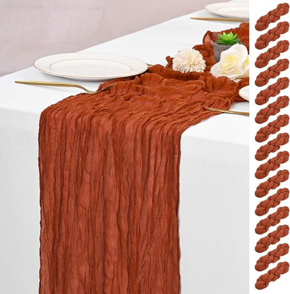 15 Pack Terracotta Fall Table Runner 17 x 108inch Cheesecloth Table Runner Boho by Lumaycens