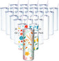 25 Pack Straight Sublimation Tumblers Bulk 20oz Stainless Steel Double Wall Insulated Sublimation Cups Wholesale Blank White with Lid, Straw for Tumbler Press Machine