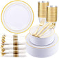 350Piece Gold Dinnerware Set for 50 Guests by WDF
