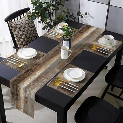 Brown and Grey Abstract Modern Table Runner 108 Inches Long by TQFZP