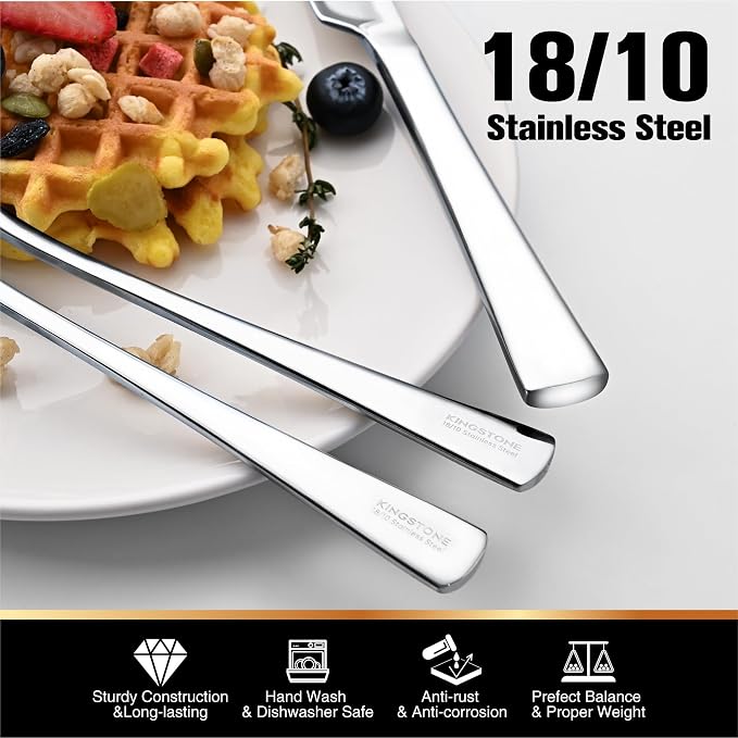 18/10 Flatware set for 6, 30 Piece Stainless Steel Silverware Cutlery Set | - Image 3