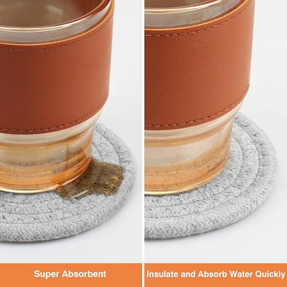 4.8" Boho Cotton Drink Coasters Set of 2 - Image 4