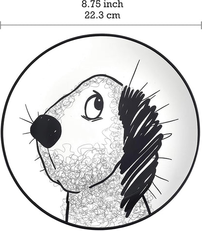 Bico Doodle Pawtrait Ceramic Salad Plates Set of 4, 8.75 Inch Dessert Plates - Image 2