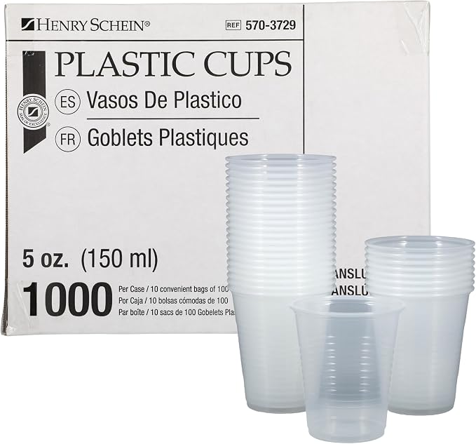 Henry Schein 5 Oz Plastic Disposable Dental Cups, 1000 Ct | Embossed Grip by HenrySchein