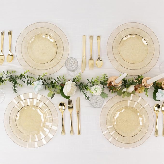 Efavormart 10 Pack Gold Glitter Plastic Dessert Plates - Image 6