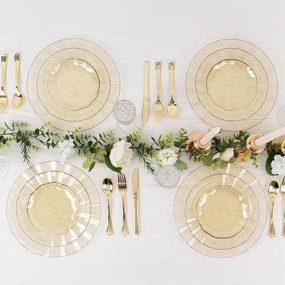 Efavormart 10 Pack Gold Glitter Plastic Dessert Plates - Image 6