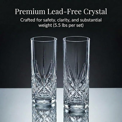 Godinger Tall Beverage Glasses Collins All Purpose Drinking Glasses- Dublin - Image 4