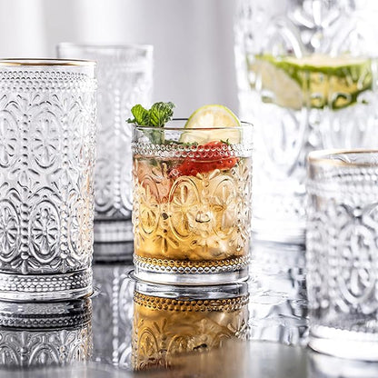Bekith 6 Pack Drinking Glasses, 9.5 oz Romantic Water Glasses - Image 8