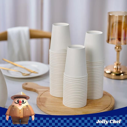 JOLLY CHEF 400 Pack 8 oz Paper Coffee Cups, Water Juice or Tea, Suitable - Image 7
