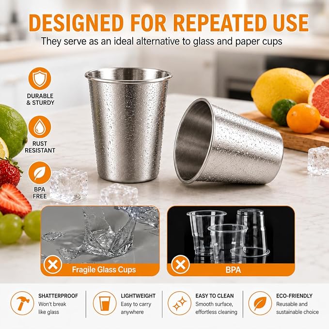 Unbreakable 10 oz Stainless Steel Kids Cups - Image 2