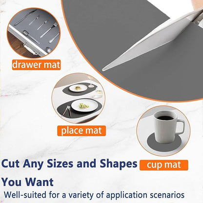 Extra Large Silicone Mat for Kitchen Counter, 72''x16'' Silicone Mats, Non-Slip Heat Resistant Countertop Protector, Waterproof Kitchen Island Mat, Black
