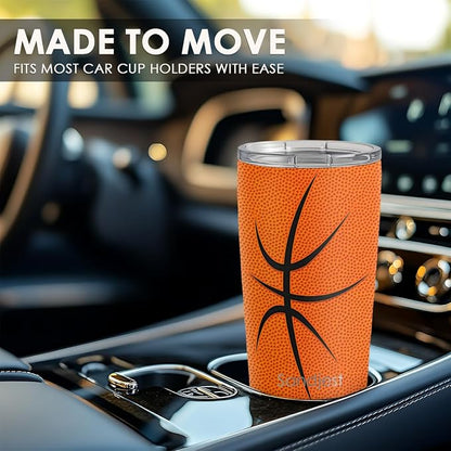 SANDJEST Basketball Tumbler 20oz Stainless Steel Insulated, Travel Coffee Cup - Image 6
