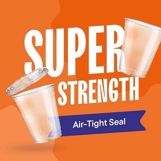 Stack Man Clear Plastic Cups - 16 oz - 100 Pack | Disposable Iced Coffee Cups - Image 3