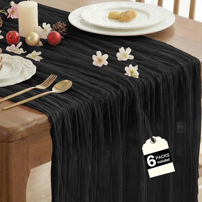 IVAPUPU Black Table Runner 120 Inches by IVAPUPU