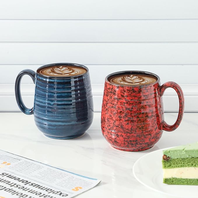 HASENSE Large Coffee Mugs Set of 2, Ceramic 20 oz Coffee Cups - Image 5